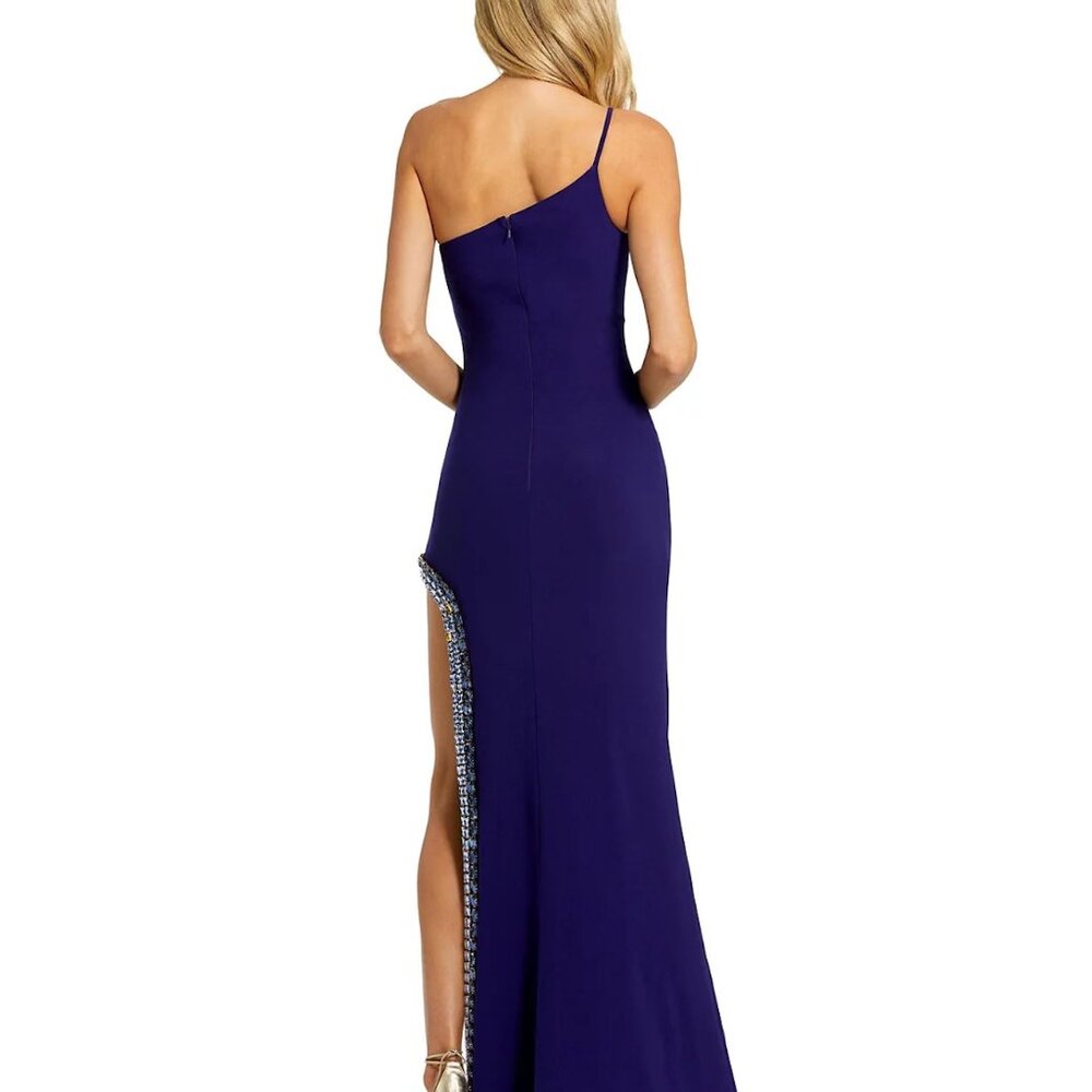 NWT Mac Duggal One Shoulder Gown with Embellished Slit Size M MSRP $358 - Picture 2 of 6